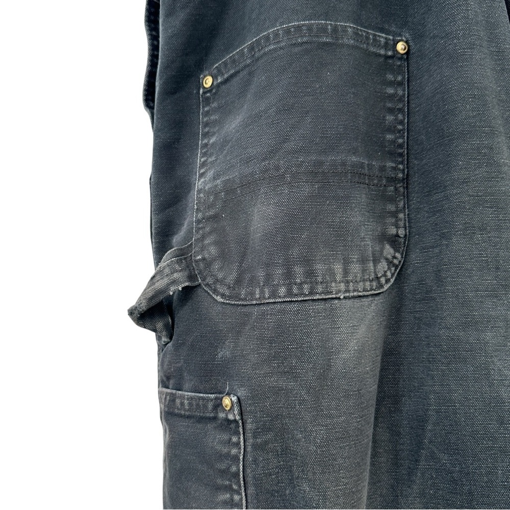 Vintage Carhartt Black Insulated Loose Fit Mechanic’s Denim Overalls Jumpsuit - Picture 6 of 11